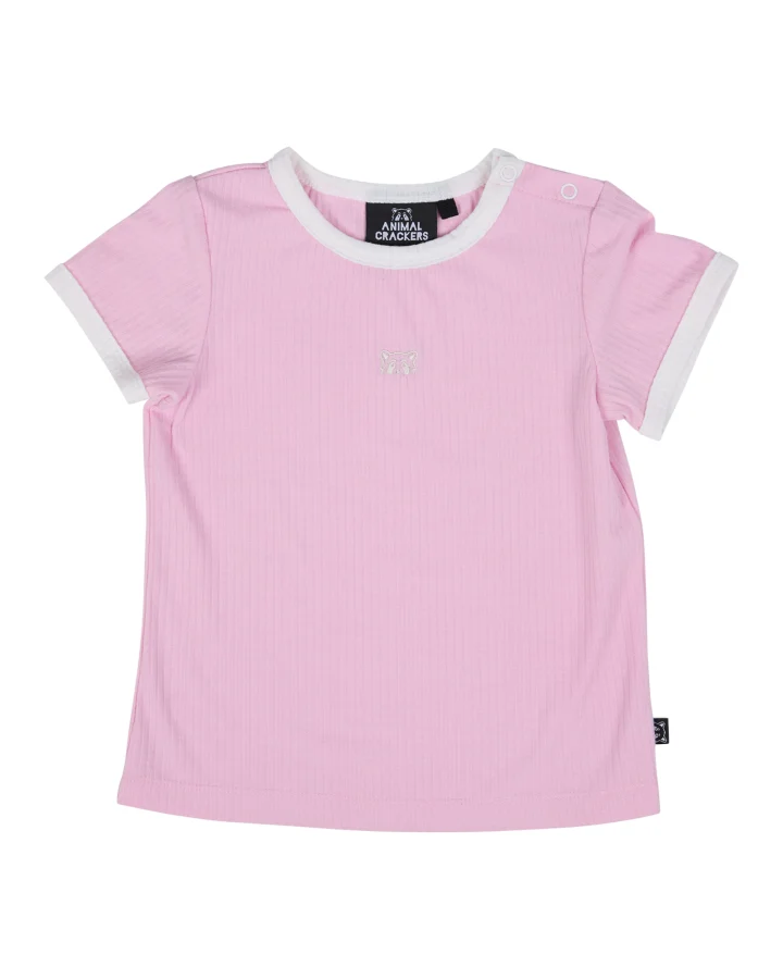 Animal Crackers Varied Tee - Pink