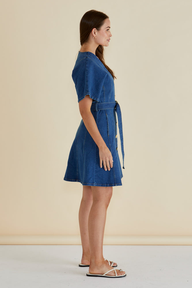 Betty Basics Fiori Denim Dress - Mid Wash