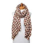 THS Brown Small Gingham Scarf
