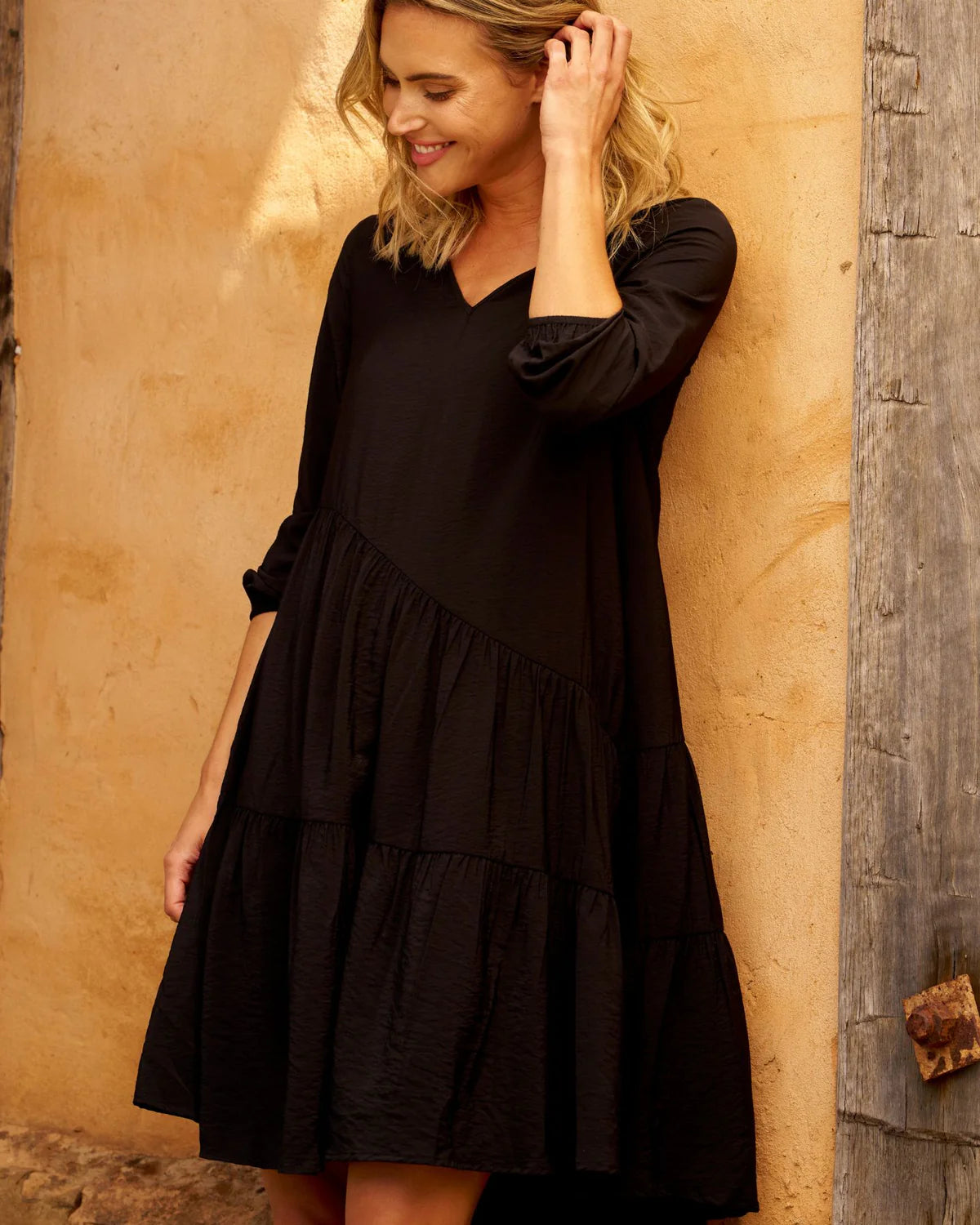 Betty Basics Tenley Teired Dress - Black