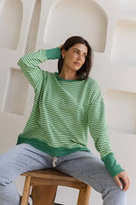 Betty Basics Cove Sweat - Green Stripe