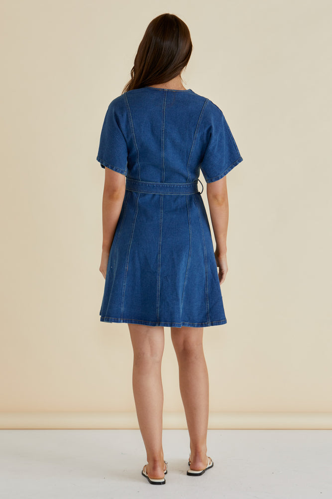 Betty Basics Fiori Denim Dress - Mid Wash