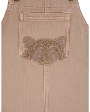 Animal Crackers Upside Overalls - Tan
