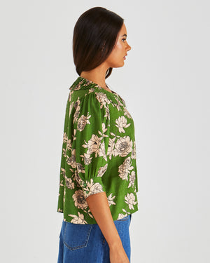 Sass Antonie Pleated Blouse - Moonflower