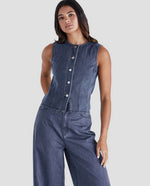 Sass Ainsley Vest - Dark Denim