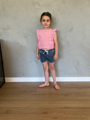 Animal Crackers Picnic Top - Pink Check