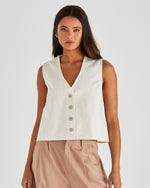 Sass Sabine Denim Vest - Parchment Wash