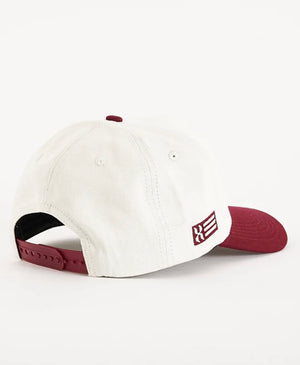 Nena & Pasadena Liminal 5 Panel Curved Peak Cap- Natural White