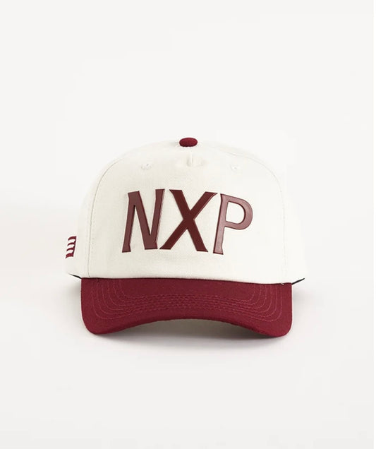 Nena & Pasadena Liminal 5 Panel Curved Peak Cap- Natural White