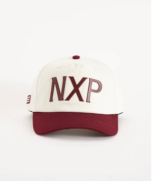 Nena & Pasadena Liminal 5 Panel Curved Peak Cap- Natural White