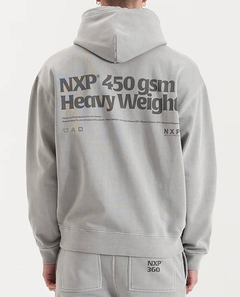 Nena & Pasadena Core Line Heavy Box Fit Hooded Sweater- Pigment Alloy