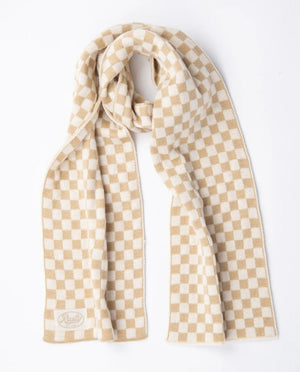 Rusty Check Mate Reversible Scarf- Cream