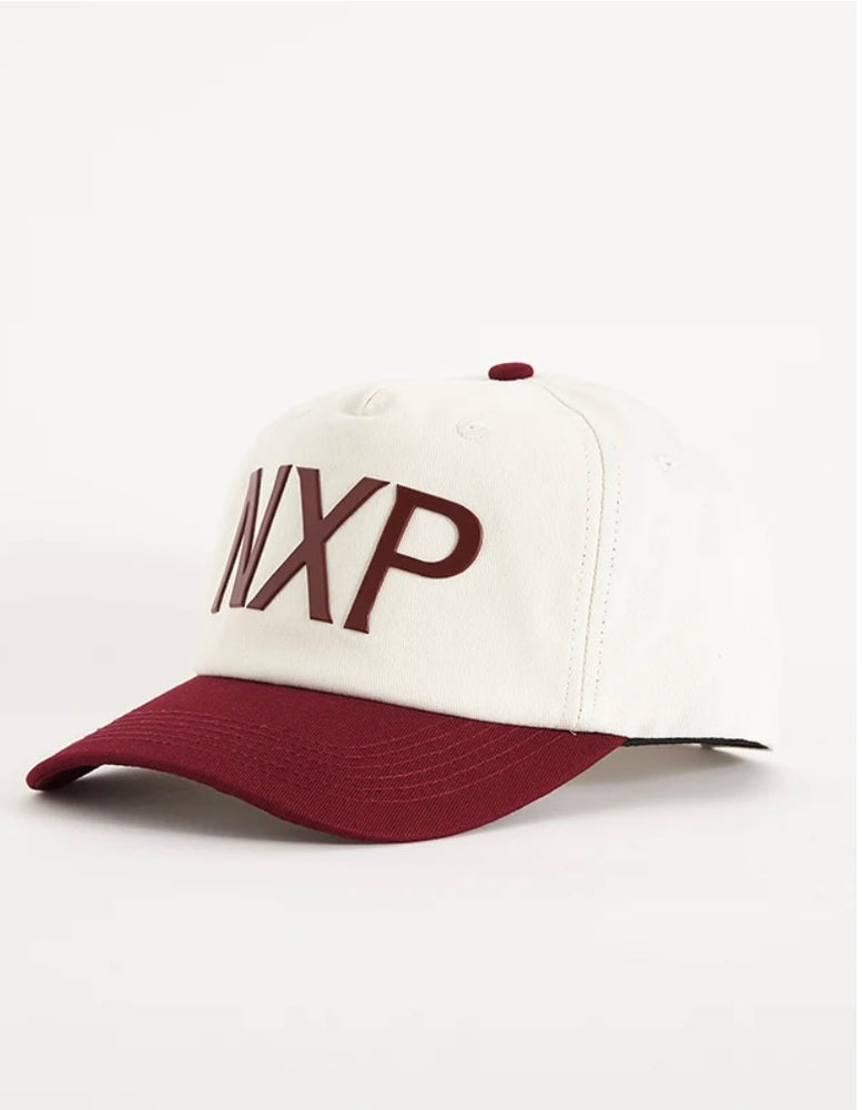 Nena & Pasadena Liminal 5 Panel Curved Peak Cap- Natural White