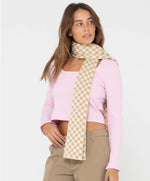 Rusty Check Mate Reversible Scarf- Cream