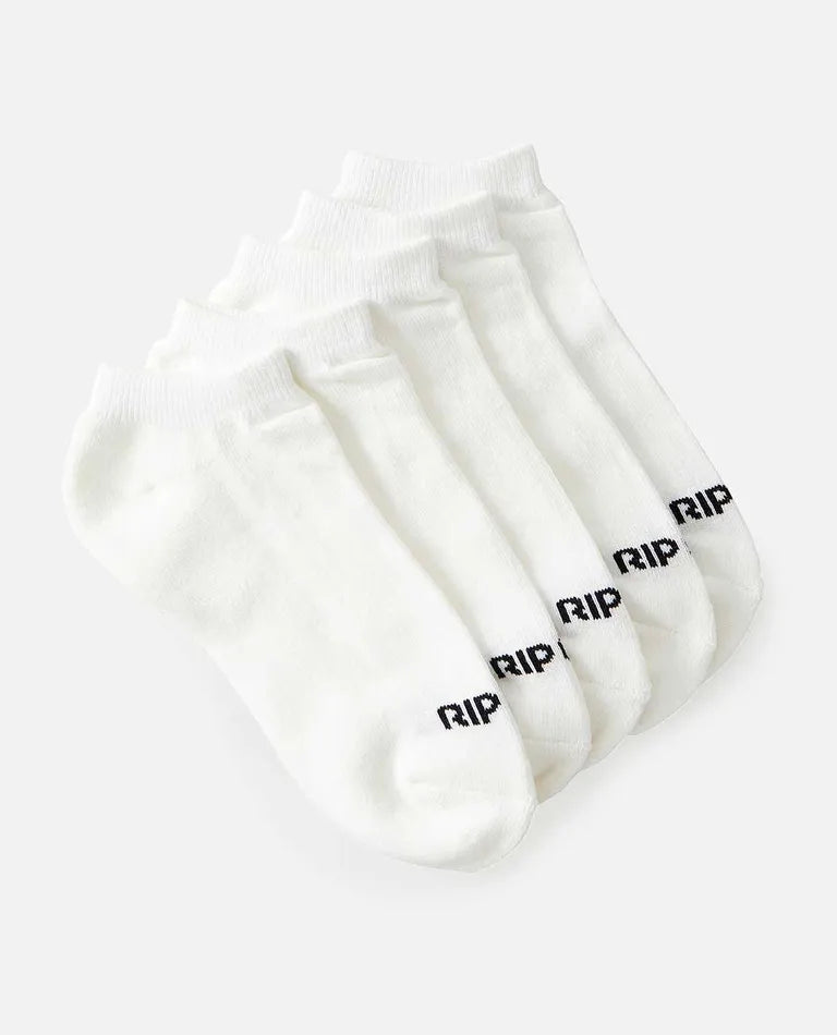 Rip Curl Ankle Sock 5pk- Womens- White