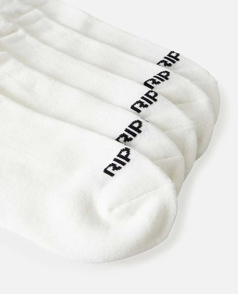 Rip Curl Ankle Sock 5pk- Womens- White