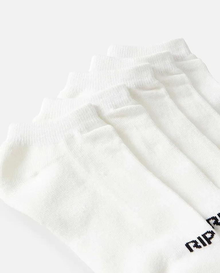 Rip Curl Ankle Sock 5pk- Womens- White