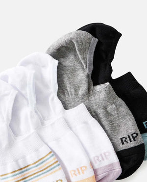 Rip Curl Invisible Sock 5pk- Ladies- Multico
