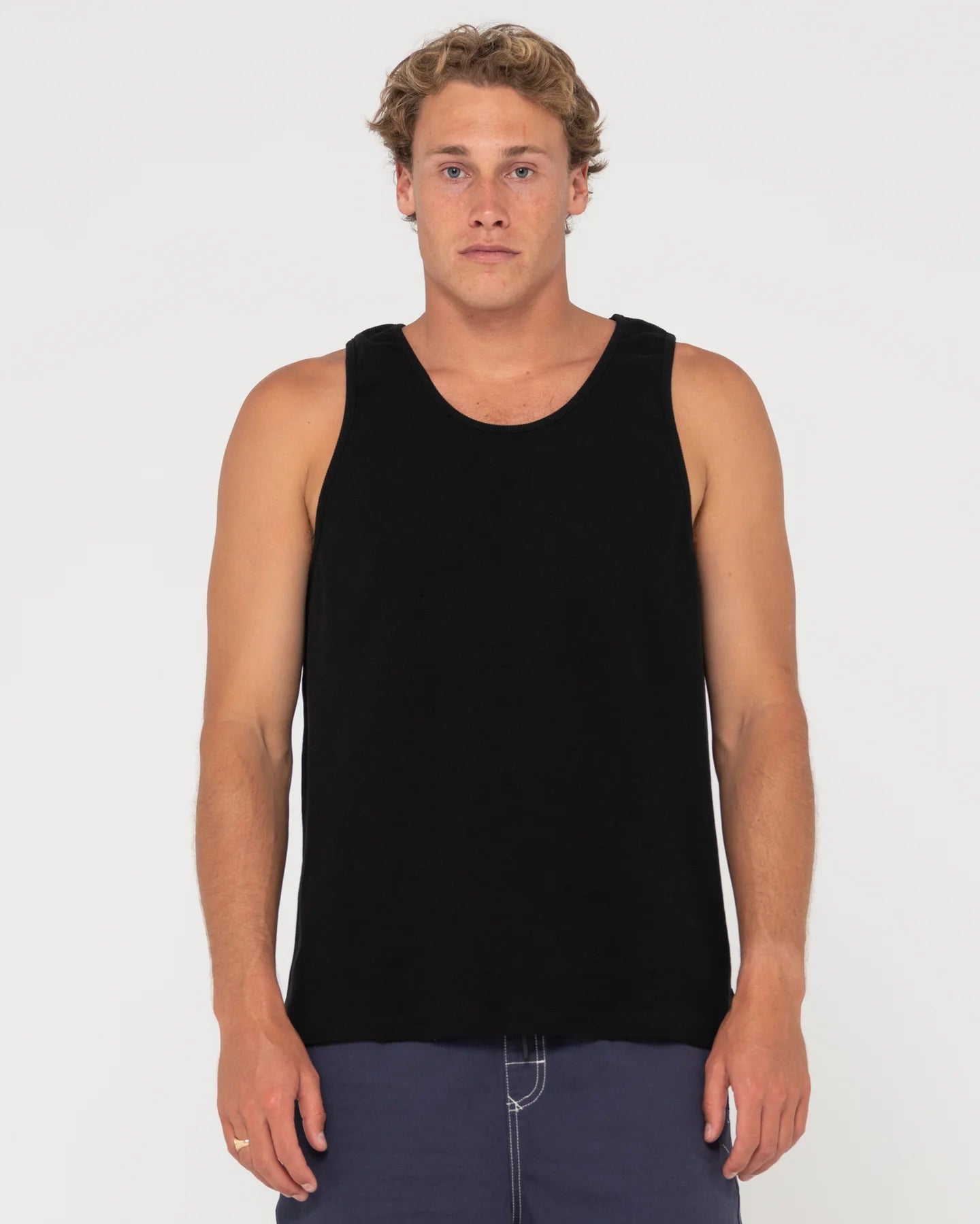 Rusty Ribbed Tank- Black