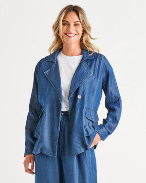Betty Basics Lara Lyocell Jacket - Blue Haze