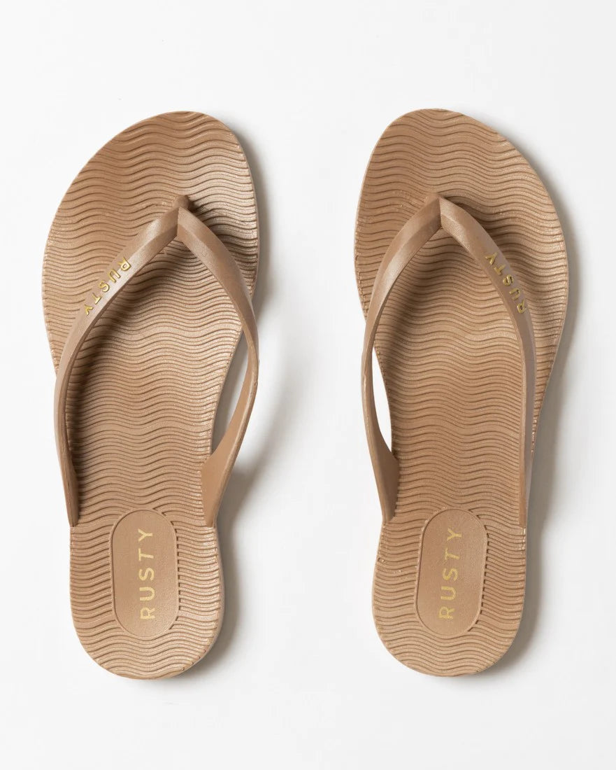 Rusty Sandbar Thong - Taupe/Gold