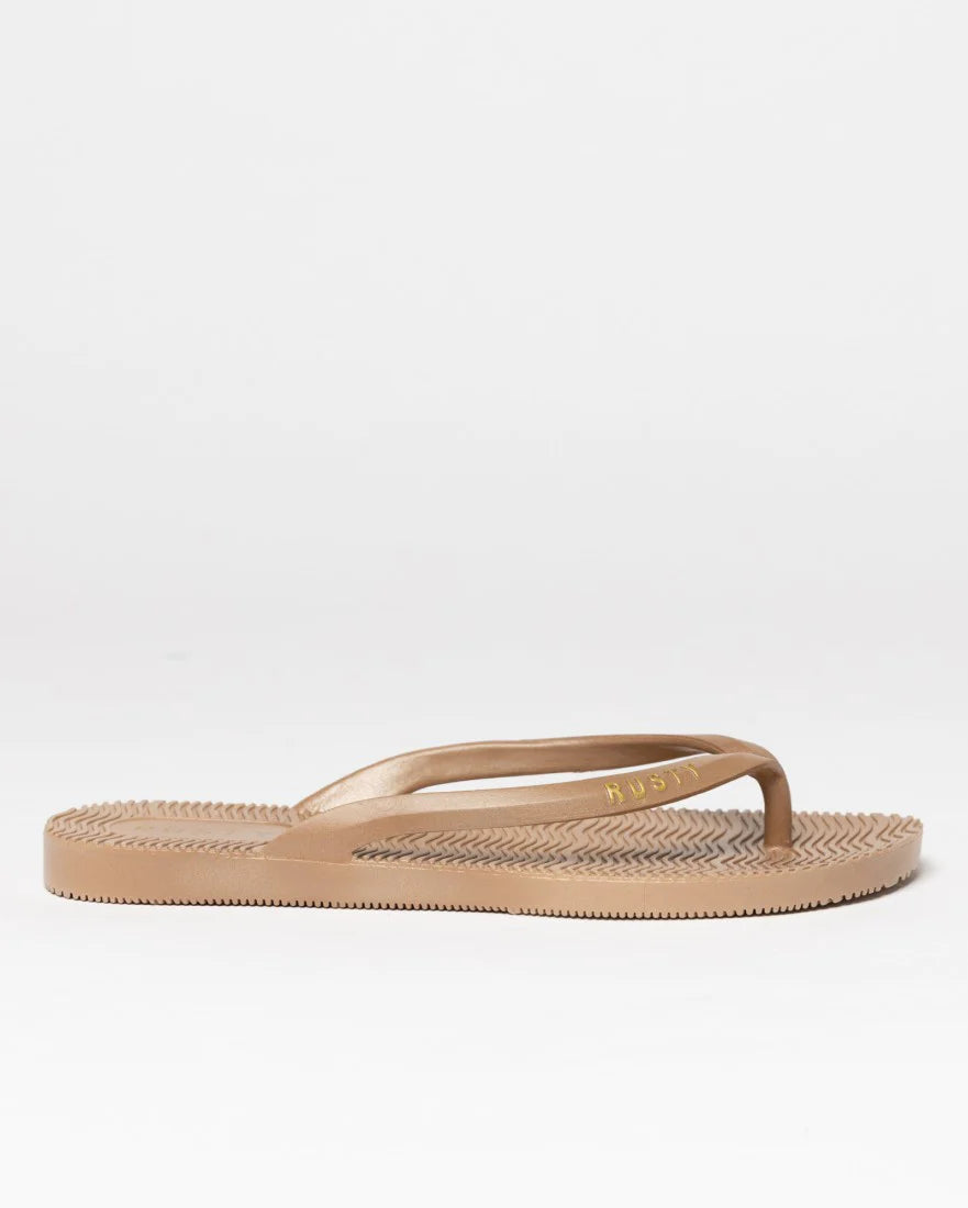 Rusty Sandbar Thong - Taupe/Gold