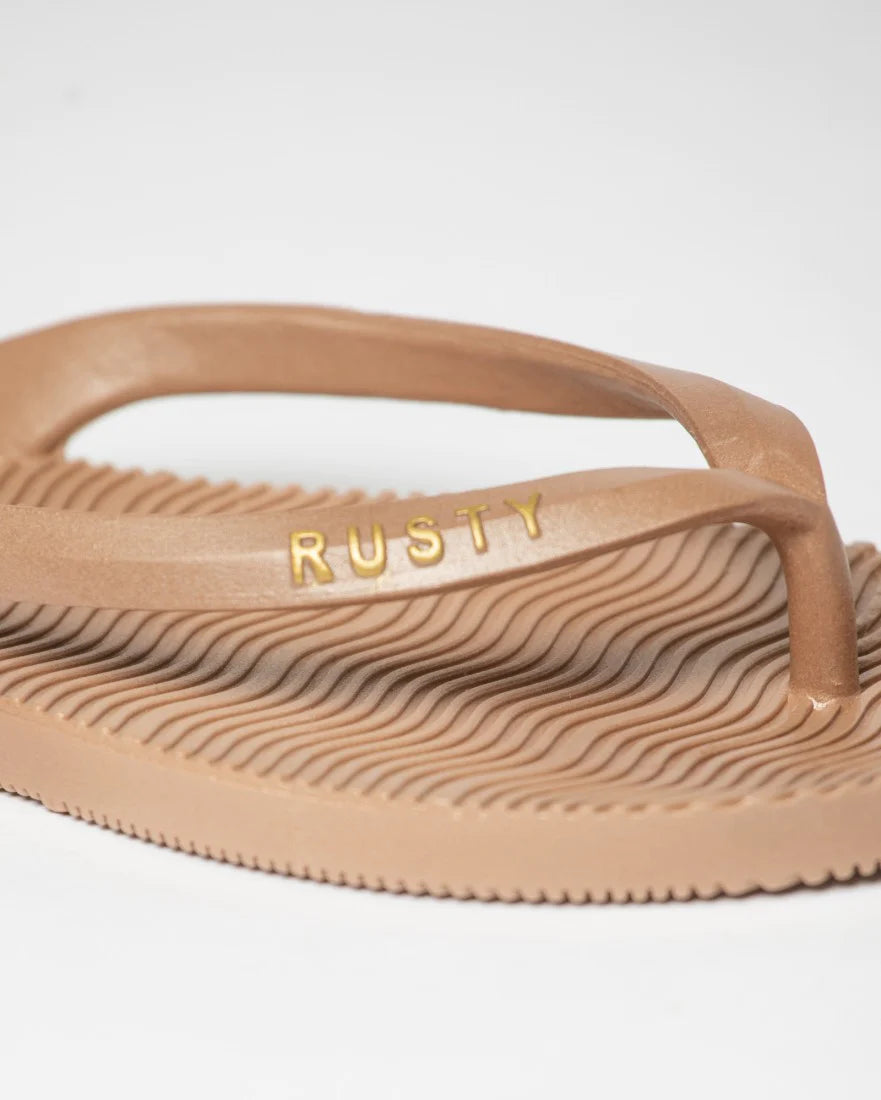 Rusty Sandbar Thong - Taupe/Gold
