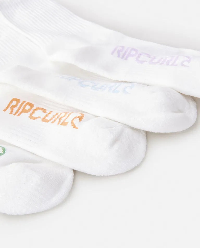 Rip Curl School Socks 5-Pk - Boy - White