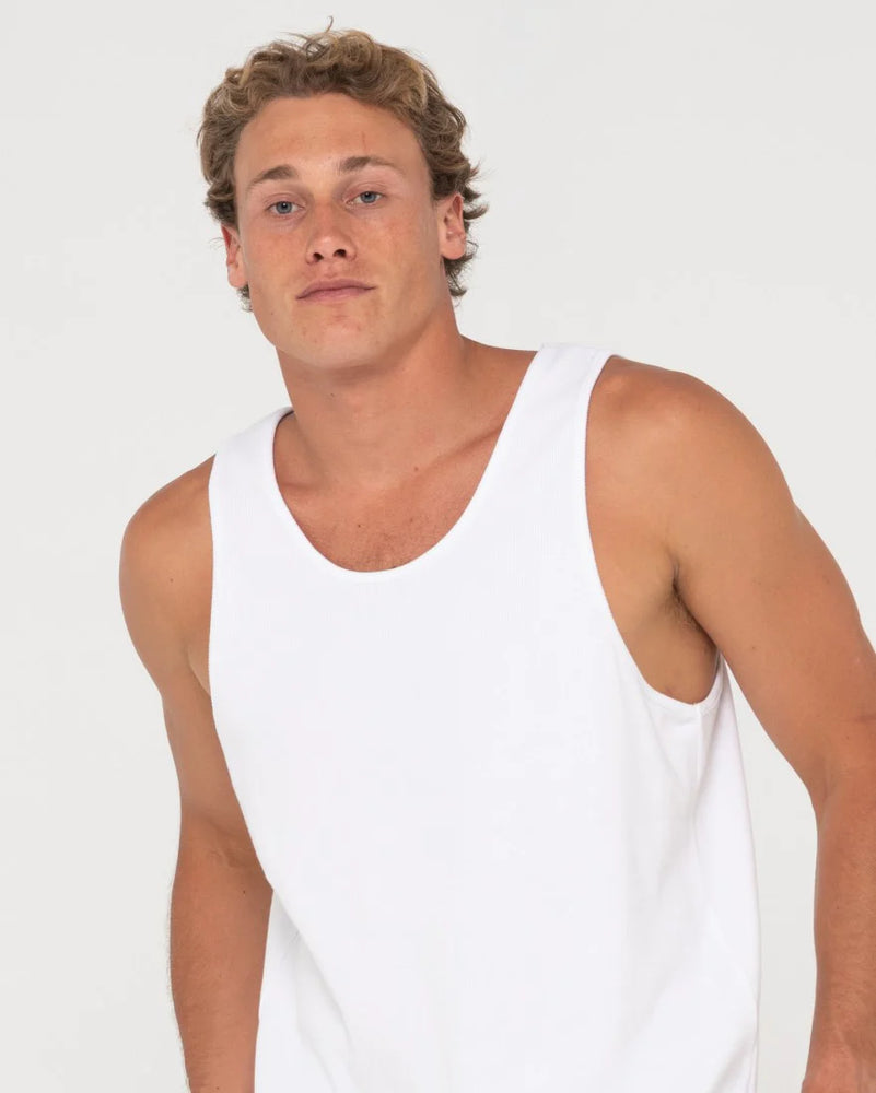 Rusty Ribbed Tank - White