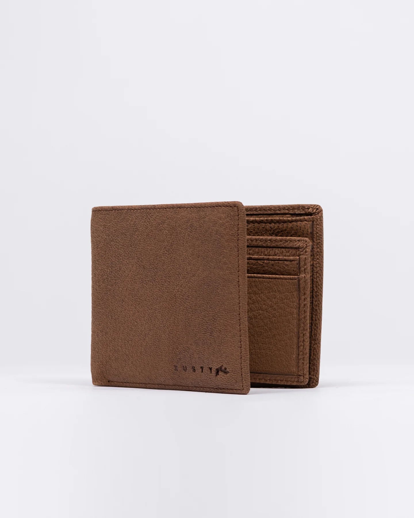 Rusty High River 2 Leather Wallet - Dark Tan – Husk Him Her