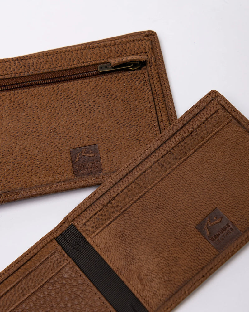 Rusty High River 2 Leather Wallet - Dark Tan