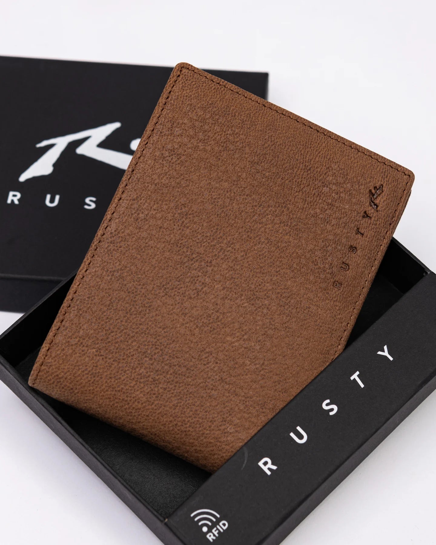 Rusty High River 2 Leather Wallet - Dark Tan