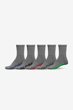 Globe Large Stealth Crew Sock 5 Pack (12-15) Grey