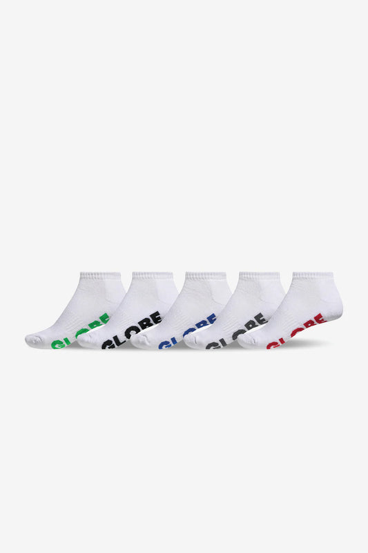 Globe Stealth Ankle Sock 5 Pack White - 7-11