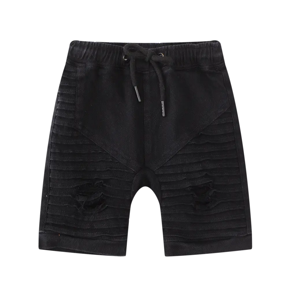 Cracked Soda Deisel Detailed Short - Black