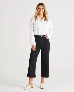 Betty Basics Tabitha Crop Jean - Black