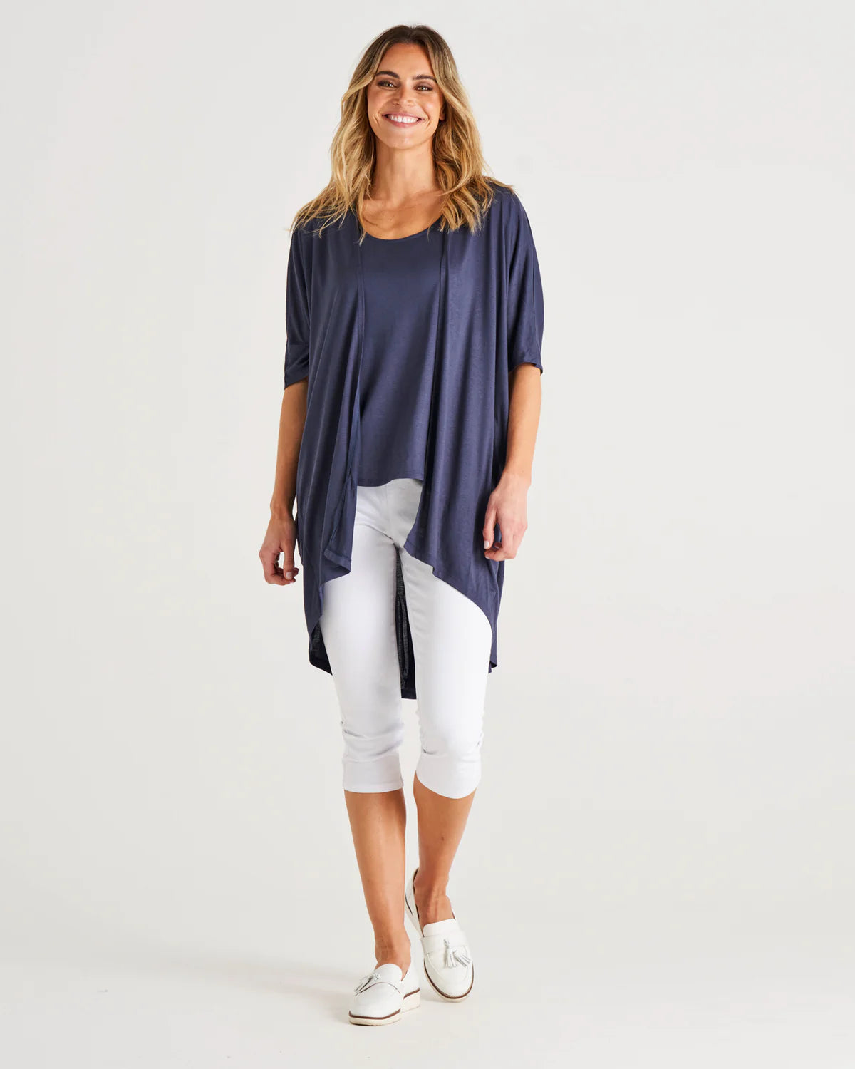Betty Basics Magnolia Cardigan - Dusty Blue