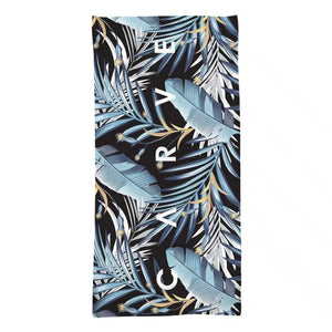 Carve Under The Palms Large Beach Towel - Black/Blue