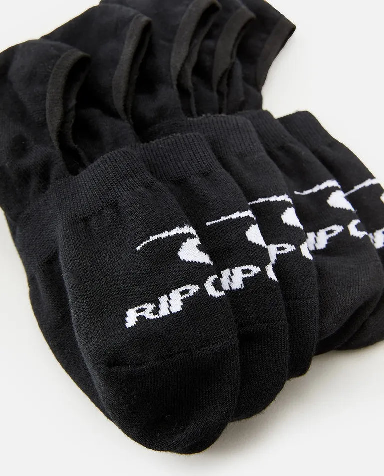 Rip Curl Invisible Socks 5 Pack Mens- Black