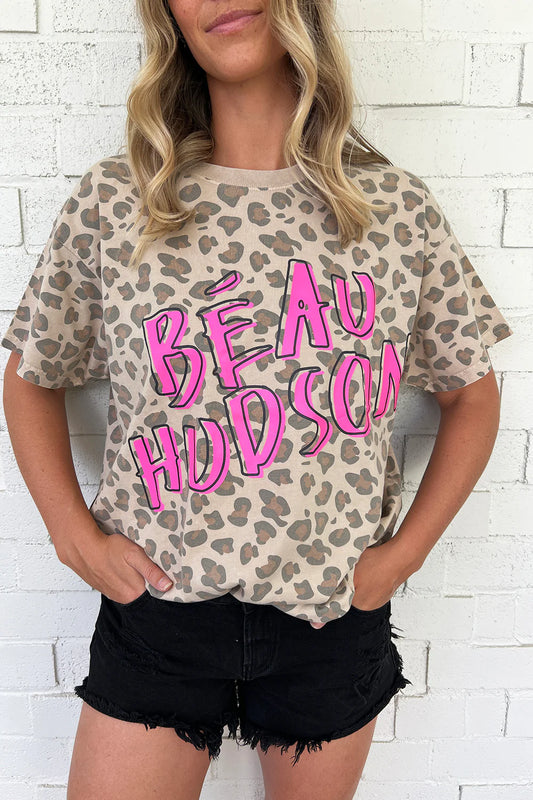 Beau Hudson Neon Leopard Tee- Womens