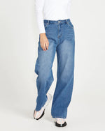 Sass Emerald High Waisted Wide Leg Jeans - 80 Wash