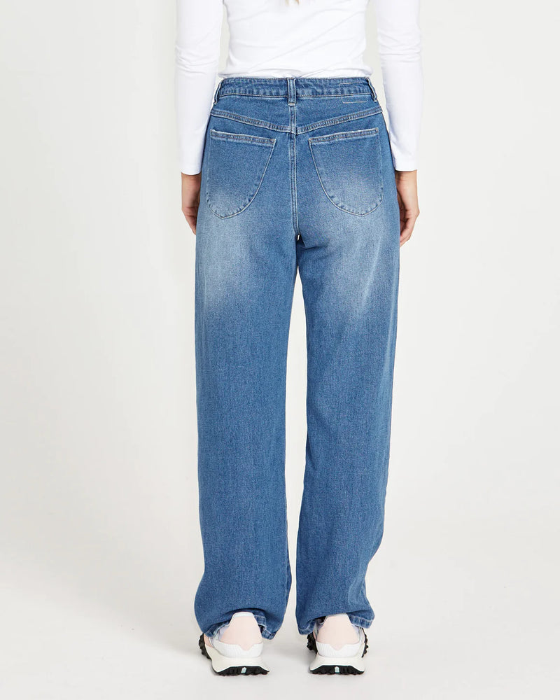 Sass Emerald High Waisted Wide Leg Jeans - 80 Wash