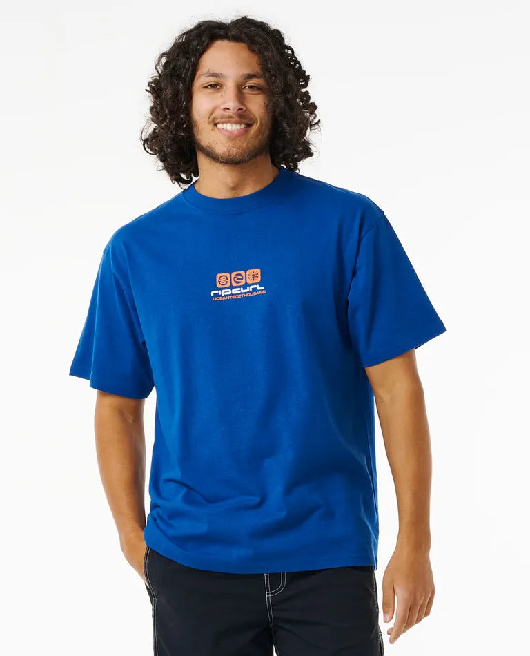 Rip Curl Archive Ocean Tech Tee - Cobalt Navy