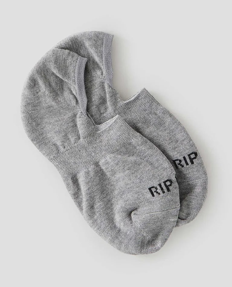 Rip Curl Invisible Sock Pair- Womens- Light Grey Heather