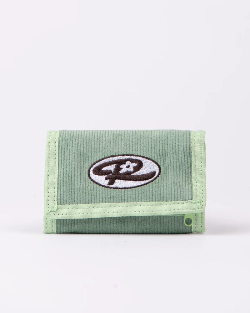 Rusty Wildflower Cord Tri Fold Wallet- Faded Pistachio