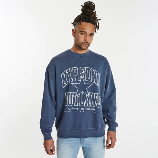 Nena and Pasadena Outlaws Relaxed Sweater - Pigment Insignia Blue