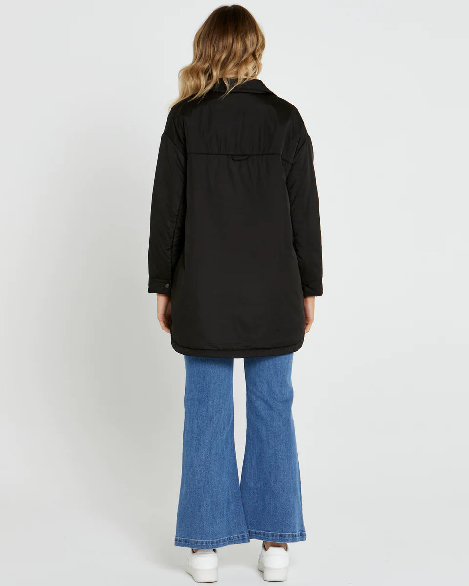 Sass Jamie Oversized Puffer Shacket - Black