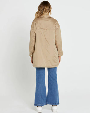 Sass Jamie Oversized Puffer Shacket - Tan