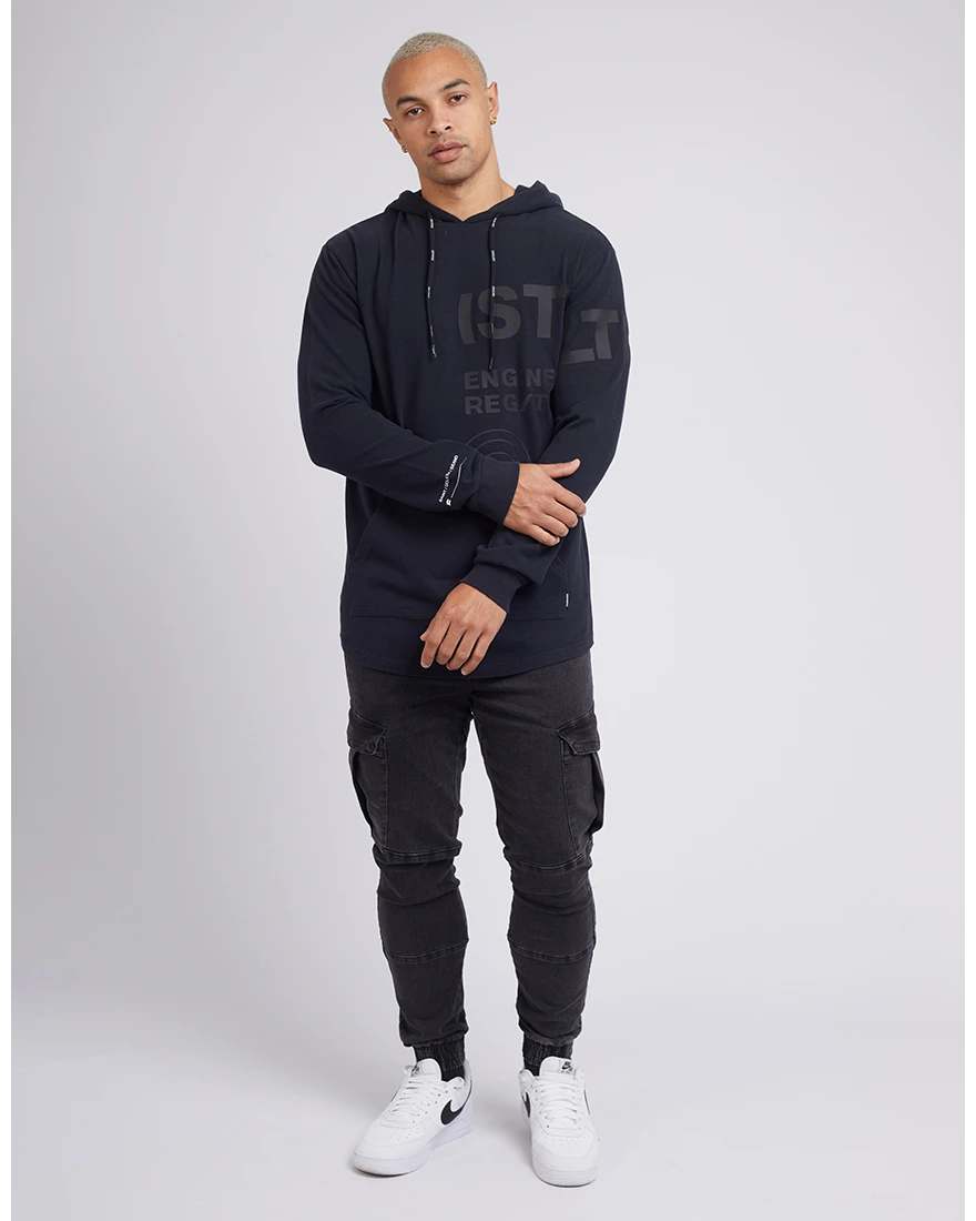 St Goliath Balance LS Hooded Tee - Washed Black