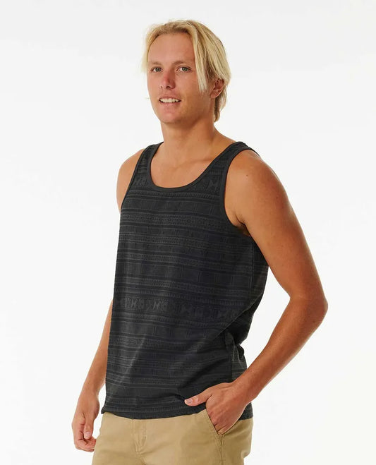 Rip Curl SWC Land Lines Tank- Washed Black